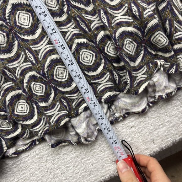 H&M Sleeveless Knee Length Aztec Geometric AOP Dress Size 6 Boho Multicolor - Picture 7 of 12